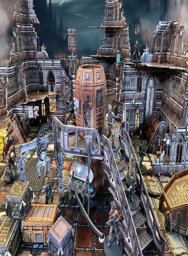Battle Systems Sci-fi Terrain Gothic Cityscape Core Set - 28-35mm RPG/Wargames / 40k Necromunda Card Scenery - Image 3